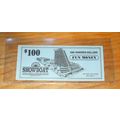(1) $100. SHOWBOAT CASINO Fun Money - 1987 - AT...