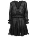 LA PERLA BEJEWELED Short Silk Stretch Dress Wit...