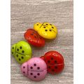 14mm Acrylic LadyBird Mixed Colours Shank Butto...