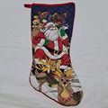 Vintage QUILTED CHRISTMAS STOCKING 16" Bag Gift...