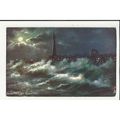6649 BLACKPOOL Rough Sea Tuck Oilette Postcard