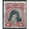 Cook Islands 1945 SG138 1d Black & Scarlet Moun...