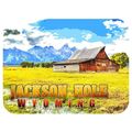 Jackson Hole Wyoming with Barn Fridge Magnet