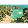 GB Postcard 1984 - Logan Rock, and Treen Cliff,...
