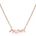 18k Rose Gold Plated Mom Script Necklace