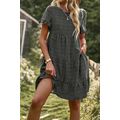 Women's Floral Polka Dots Boat Neck Loose A Lin...