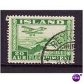 ICELAND 1934 20A GREEN MONOPLANE SG209 FINE USED