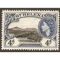 St Helena QEII 1953 4d Black & Deep Blue Mounte...