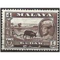 Kedah 1959 SG106 4c Sepia Fine Used . ..