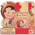 VINTAGE ' VALENTINE card LUCKY ' Fold Out ' 1930s