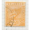 SELANGOR MALAYA 1891 2c TIGER ORANGE USED SG51 ...