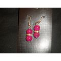 Simple elegant dark cerise & clear rhinestone s...