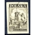 POLAND 1946, Bedzin Castle, Brown, Imperforate,...