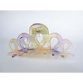 Yellow purple and pink marbled hair claw clip m...