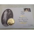 1999 Isle of Man, One Crown coin cover 100th Bi...