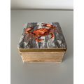 WOODEN TRINKET BOX - CRAB DESIGN