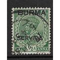 BURMA 1937 OVERPRINT SERVICE ON ½A USED SG O2 #1