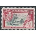 Pitcairn Islands 1940 SG3 1 1/2d Grey & Carmine...