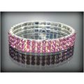 3 Row Wedding Party Purple Rhinestone Stretch B...