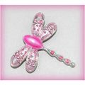 Pink Enamel and Crystal Dragonfly Brooch Jumper...