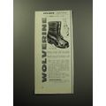 1957 Wolverine Logger Style Boot Ad - Hickory-tough shell horsehide