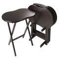 5-Piece TV Table Set in Espresso Finish with Pe...