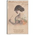 Young Female Holding Flowers Birthday Gladness ...