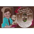 Boy With Terrier Dog Greetings Antique Old 8th ...