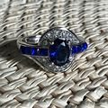 Ring 925 Sterling Silver Simulated Sapphire #514