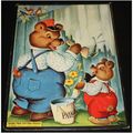 Vintage Whitman Bears Painting Fence Tray Puzzl...