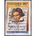 Colombia 1977 - SG1418 - 8p multi - Beethovan &...
