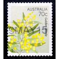 Australia 2014 Flowers 70c Used Stamp. Golden Wattle. 13 Perf