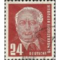 DDR, State President Wilhelm Pieck, orange-browm 1950, 24pf, #4