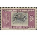 BOLIVIA, 100 years of national anthem, violet 1946, 5c