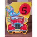 Age 5 Birthday Card with Badge (boys) - 004