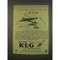 1949 Smiths K.L.G. Spark Plugs Ad - Scrapbook for Motorists by K.L.G. 1939