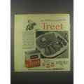 1947 Armour Treet Meat Ad - Any waffle you eat tastes better with Treet