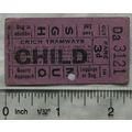 Vintage: Crich Tramways 3d child ticket