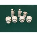 Cream Jar & Jug Set - 7 pieces 1:12th Dolls Hou...