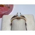 Estate 1/3ctw Natural Precious White Opal & Dia...