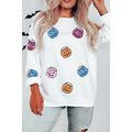 White Halloween Pumpkin Lantern Sequin Patched ...