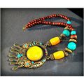 Antiqued Bronze Large Indian Pendant Wood Bead ...