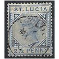 St Lucia 1886 SG33 2 1/2d Blue Fine Used .. .
