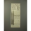 1913 Parker No 23 1/2, 20 Fountain Pen Ad - Safety
