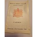 Vintage 1960 Carmen Programme from Covent Garden