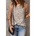 Leopard Print Round Neck Tank Top