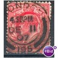 GB stamps 1902-10 KEV11 - 1d SG219 London 74