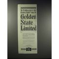 1918 Rock Island Railroad Ad - Golden State Lim...