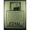 1918 Royal Typewriter Ad - Extra Service Withou...
