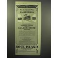 1930 Rock Island Railroad Ad - Comfortable Cali...
